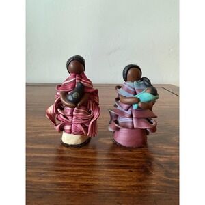 Vintage Native American Set of 2 Hand Sculpted Polymer Clay Figurines